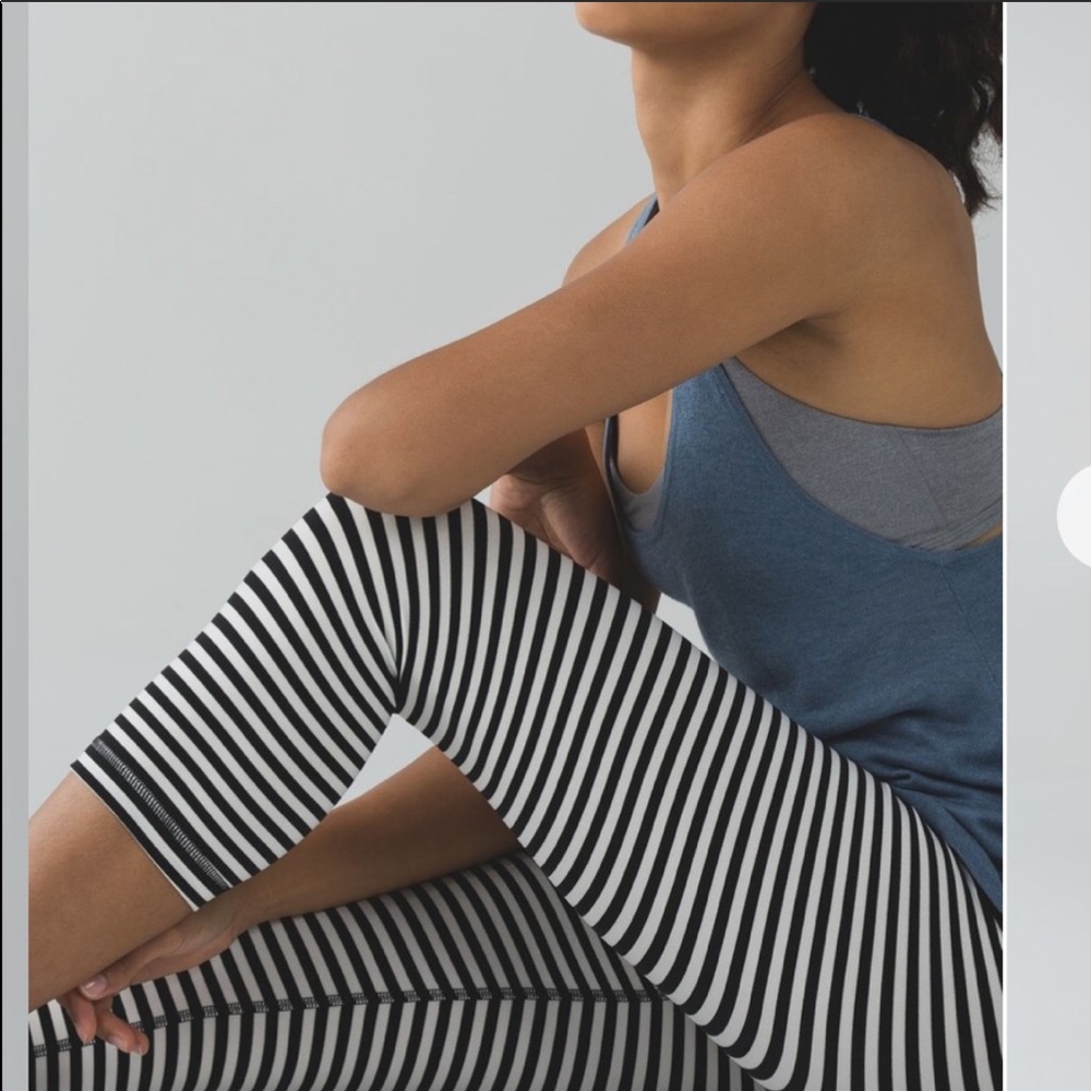 Lulu🍋 RARE Organic Cotton Parallel Stripe Crop 6